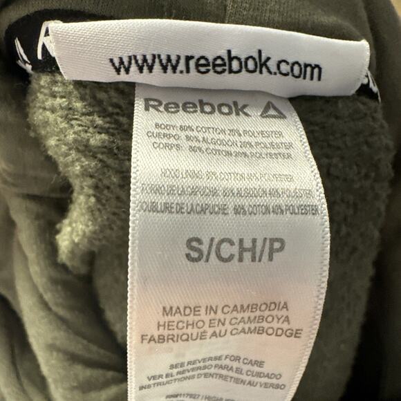 Reebok Hoodie Sweatshirt Mens S/CH/P Gray Drawstring Pullover Logo Streetwear - Picture 6 of 6